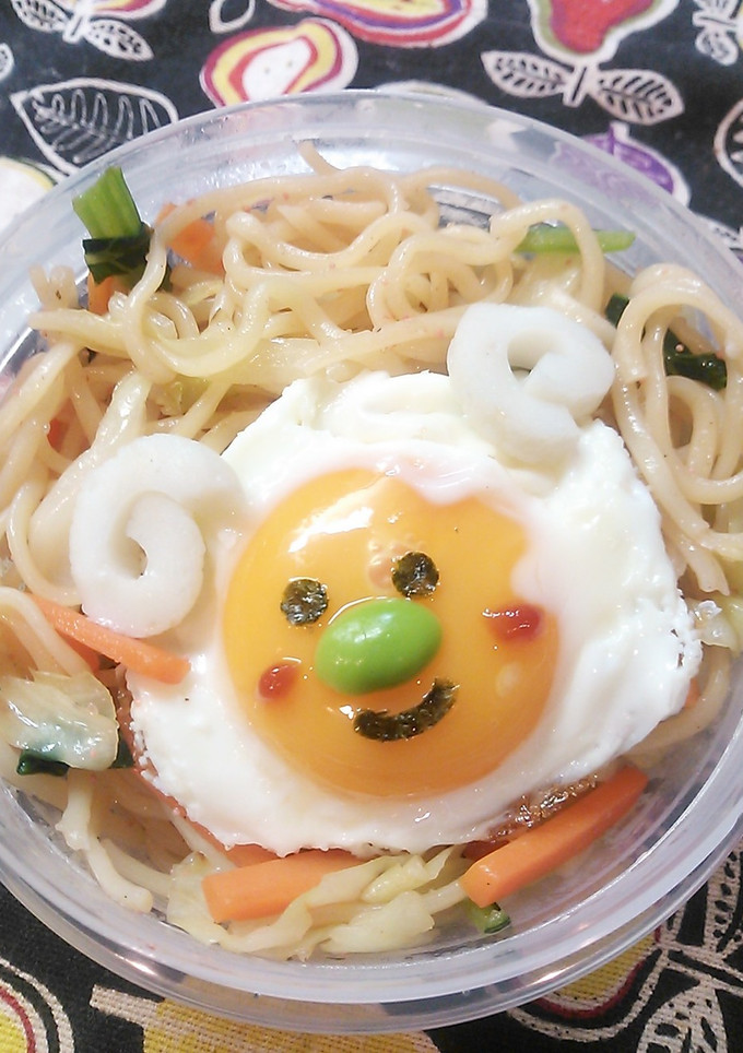 たらこ焼きそばでヒツジさん弁当-レシピのメイン写真