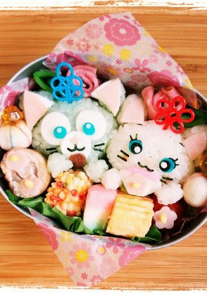 キャラ弁 ジェラトーニとマリー弁当-レシピのメイン写真