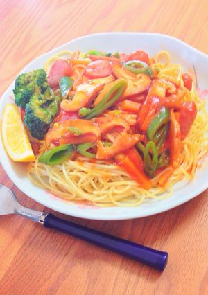 トマトべースの具材ゴロゴロパスタ.:*☆-レシピのメイン写真