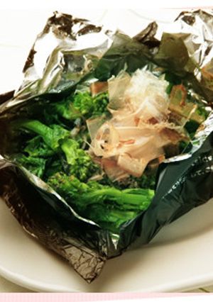 菜の花のホイル焼きおかかのせ-レシピのメイン写真