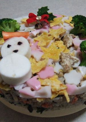 和風クリスマスケーキ寿司-レシピのメイン写真