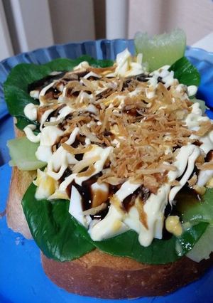 チンゲン菜ゆで卵オイマヨフライドオニオン-レシピのメイン写真