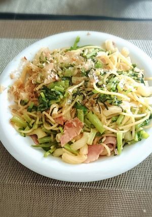 お一人ランチにバタポンパスタ-レシピのメイン写真