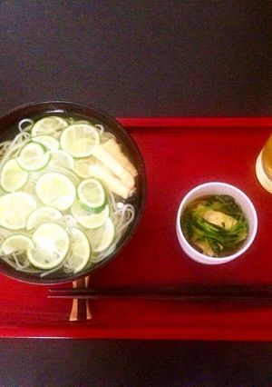 白だし　ひんやり　すだち蕎麦-レシピのメイン写真