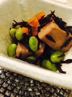ひじきと高野豆腐と枝豆の煮物♫-レシピのメイン写真