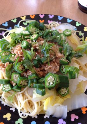 超簡単★納豆おくら白菜ポンパスタ-レシピのメイン写真