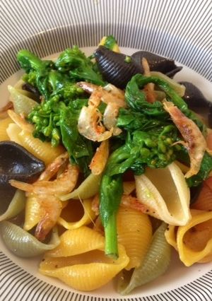 フライパン1つでOK!桜エビ菜の花パスタ-レシピのメイン写真