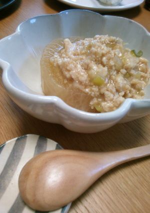 *鶏ひき味噌あんかけふろふき大根*-レシピのメイン写真