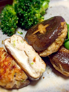 ダイエットに!鶏ささみで椎茸肉詰め焼き-レシピのメイン写真
