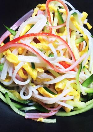 簡単激安☆カニかまの三色酢の物-レシピのメイン写真