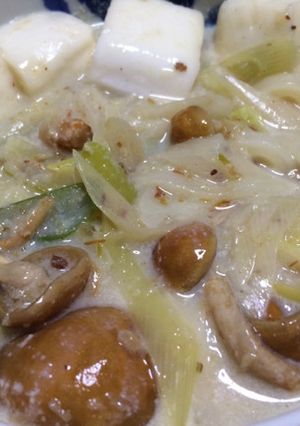 ポカポカ美人に☆生姜と豆乳なめこうどん-レシピのメイン写真