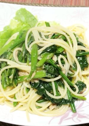 ツナとほうれん草のコンソメパスタ-レシピのメイン写真
