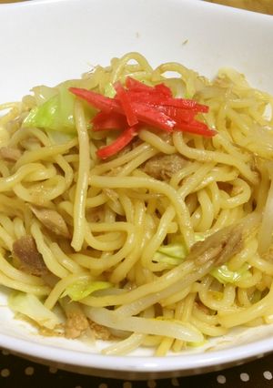 洗い物無し。レンジでツナ焼きそば-レシピのメイン写真
