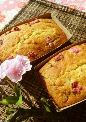 しっとり❀桜と甘納豆のパウンドケーキ-レシピのメイン写真