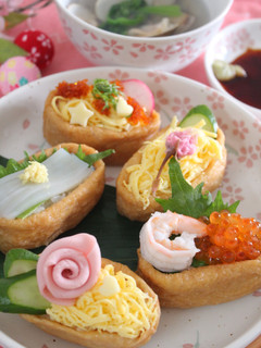 ひな祭りに♪オープンいなり寿司-レシピのメイン写真