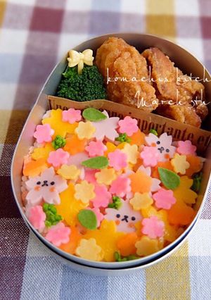 幼稚園 キャラ弁♡ひなまつり ちらし風-レシピのメイン写真