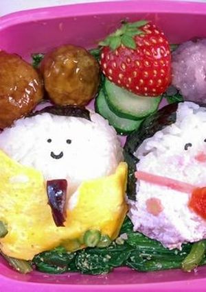 お雛様のおにぎりでお弁当-レシピのメイン写真