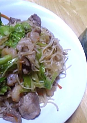 焼きビーフンからし酢ソースかけ-レシピのメイン写真
