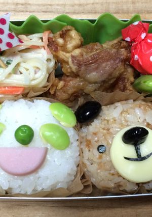 パンダとくまの簡単おにぎり弁当-レシピのメイン写真