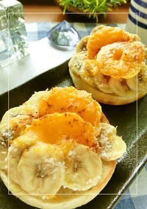 バナナ×みかんのココナッツチーズトースト-レシピのメイン写真