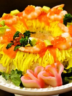 ひな祭り ちらし寿司 ケーキ寿司-レシピのメイン写真