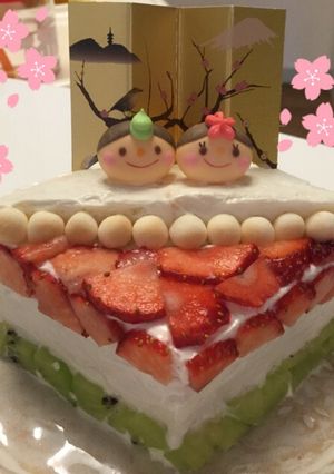 1歳の娘に♪離乳食♪食パンひな祭りケーキ-レシピのメイン写真