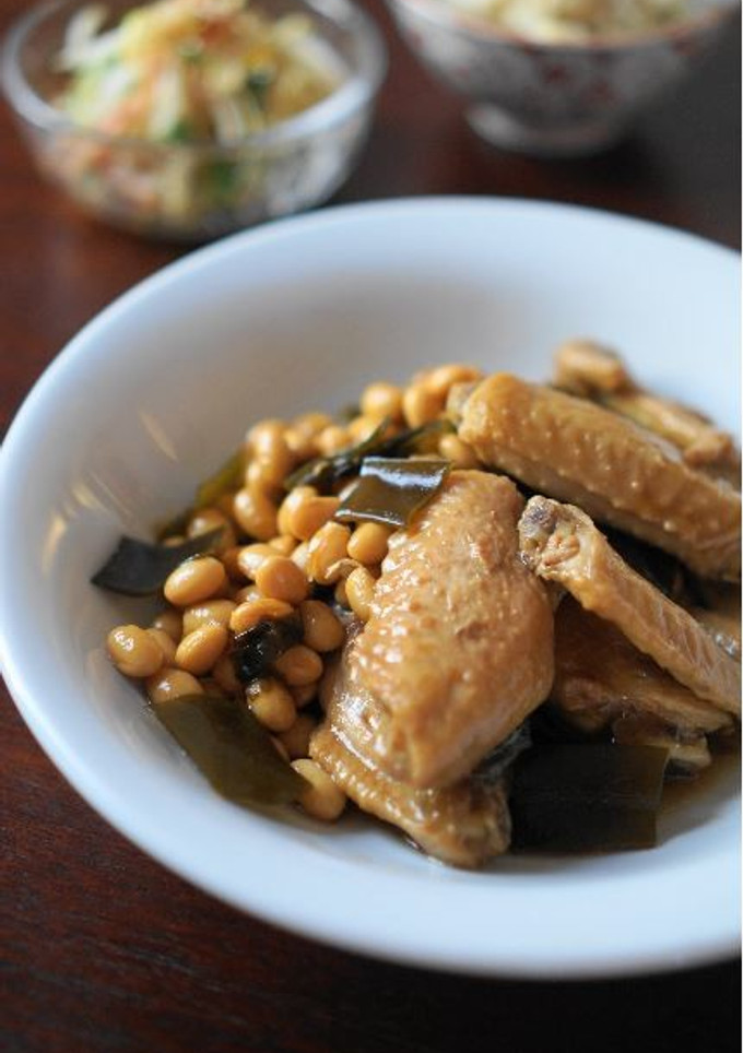 鶏手羽と大豆のはちみつ黒酢煮-レシピのメイン写真
