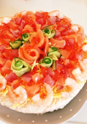 雛祭りやパーティーにちらし寿司ケーキ-レシピのメイン写真