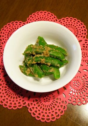 簡単!!スナップエンドウの胡麻和え♪-レシピのメイン写真