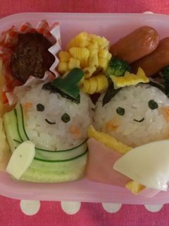 身近な食材で!おひなさまキャラ弁-レシピのメイン写真