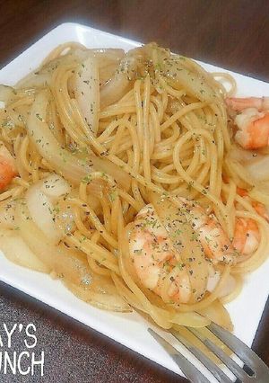 天使のエビ♡醤油パスタ♡パスタベース使用-レシピのメイン写真