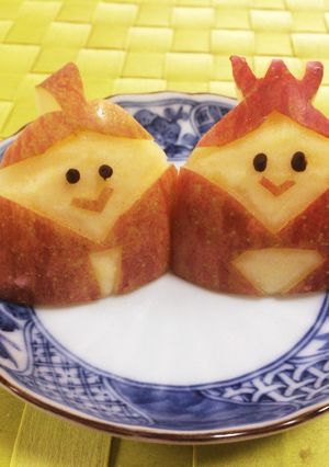 りんごの飾り切り☆おひな様☆ひな祭りに-レシピのメイン写真