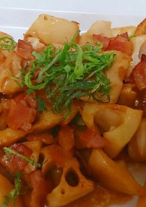 早うま!ベーコンれんこん炒め-レシピのメイン写真