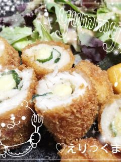簡単!チーズと大葉のささみフライ♡-レシピのメイン写真