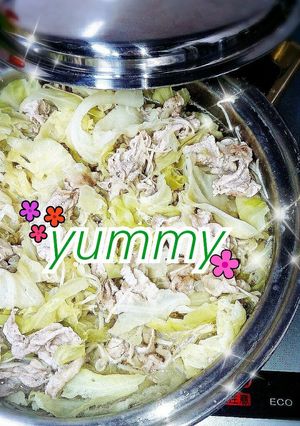 簡単。キャベツと豚肉のシンプル鍋。-レシピのメイン写真