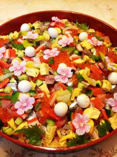 ひな祭り♡お花のちらし寿司-レシピのメイン写真