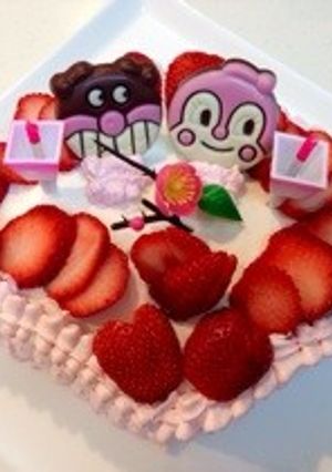 ドキンちゃん＆バイキンマン雛祭りケーキ♩-レシピのメイン写真
