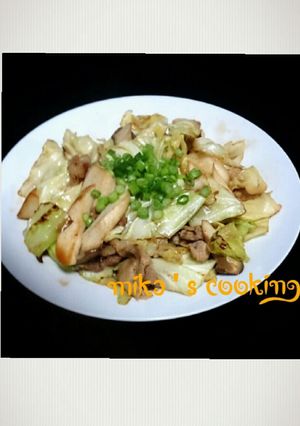 簡単☆豚肉とキャベツエリンギのポン酢炒め-レシピのメイン写真