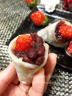 小麦粉、卵無し♡白いどら焼き♡苺巻き-レシピのメイン写真