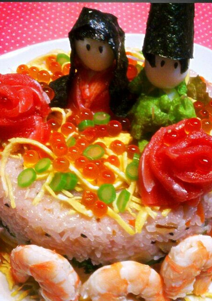 簡単ケーキ風ひなちらし寿司-レシピのメイン写真