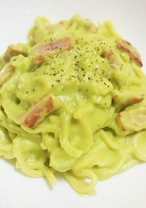 リメイク☆えんどう豆ポタージュでパスタ-レシピのメイン写真