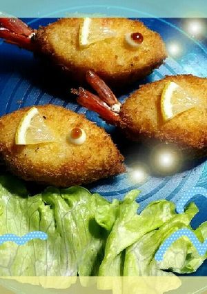 キャラ弁☆おさかなのエビコロッケ-レシピのメイン写真