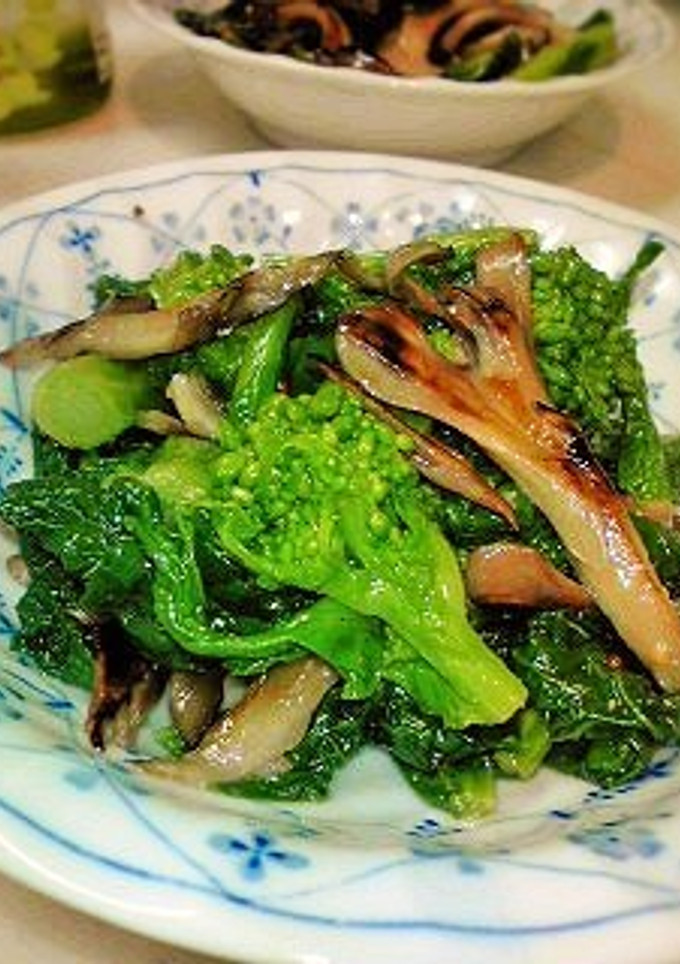 菜の花と焼き舞茸の粒マスタード和え-レシピのメイン写真