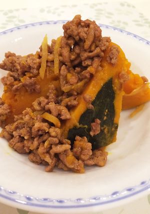 かぼちゃとたっぷりひき肉のこってり煮-レシピのメイン写真