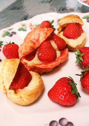 レンジで簡単♡苺シュークリーム-レシピのメイン写真