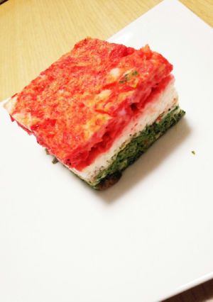 ひなまつりに♪ひし餅風三色玉子焼-レシピのメイン写真
