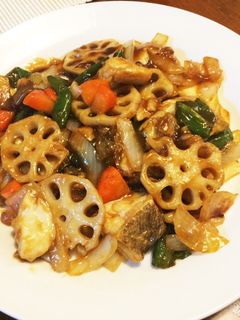 手軽に本格派!鱈と野菜の黒酢炒め-レシピのメイン写真