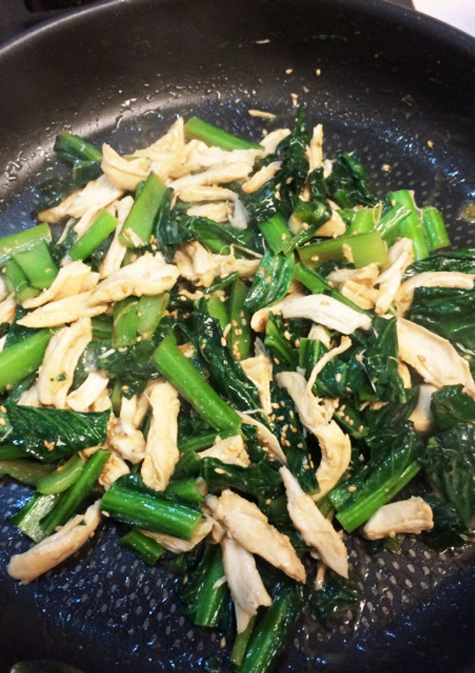 鳥ササミと小松菜の炒め物-レシピのメイン写真