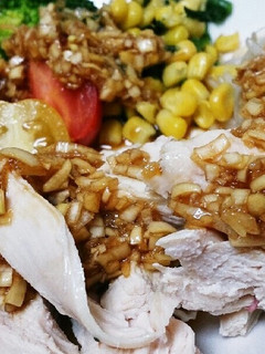 ウマ!簡単!茹で鶏のネギソースがけ-レシピのメイン写真