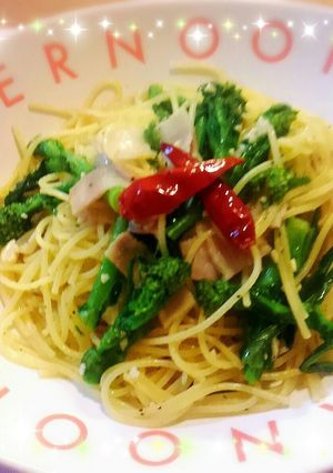 菜の花とベーコンのペペロンチーノ☆-レシピのメイン写真